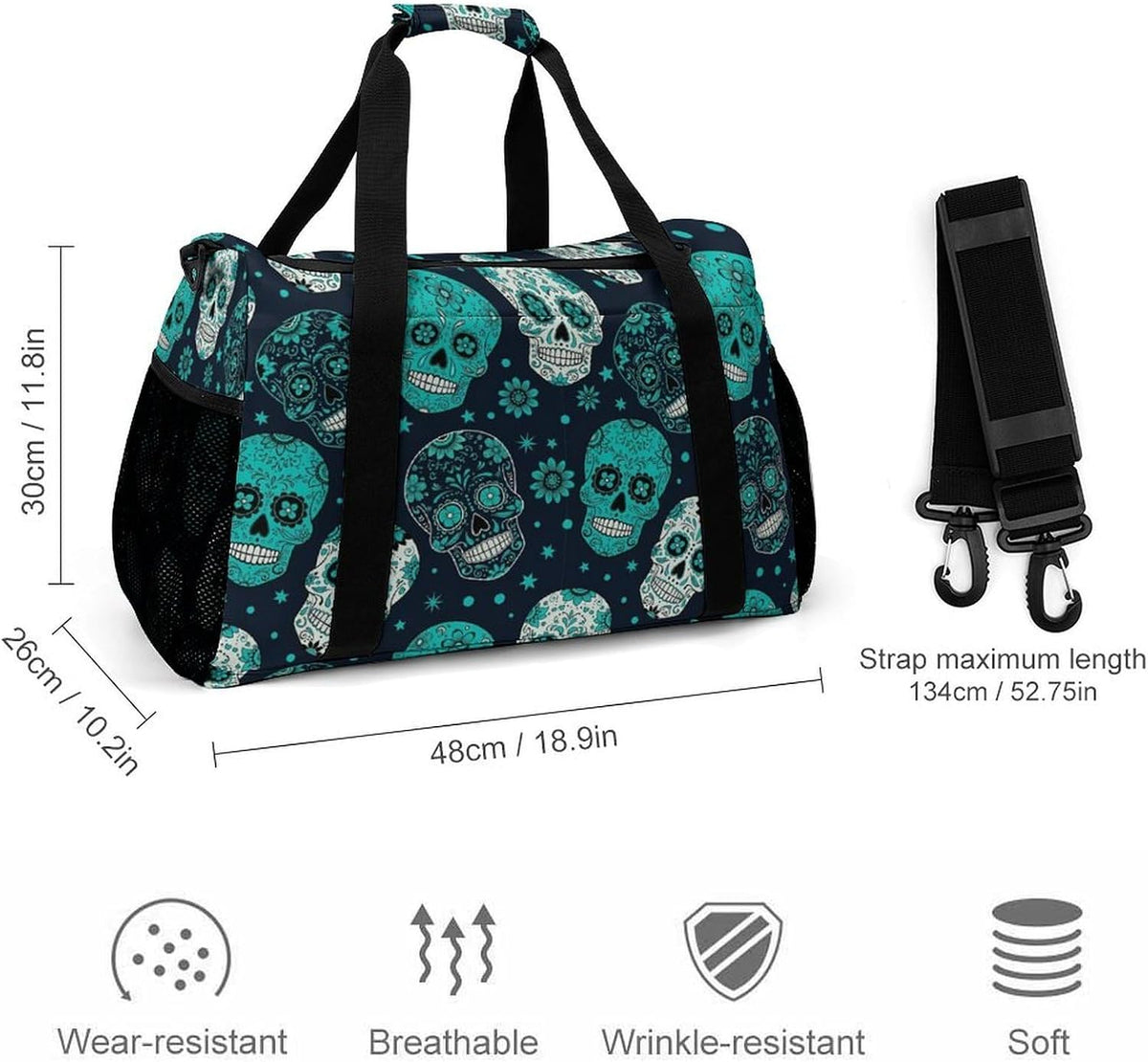 Foldable Carry On Travel Duffel Weekender Bag Lightweight Overnight Tote Bag for Men Women Sport