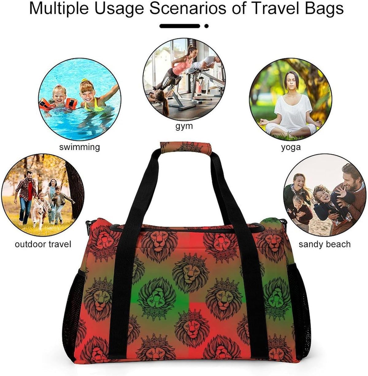 Foldable Carry On Travel Duffel Weekender Bag Lightweight Overnight Tote Bag for Men Women Sport