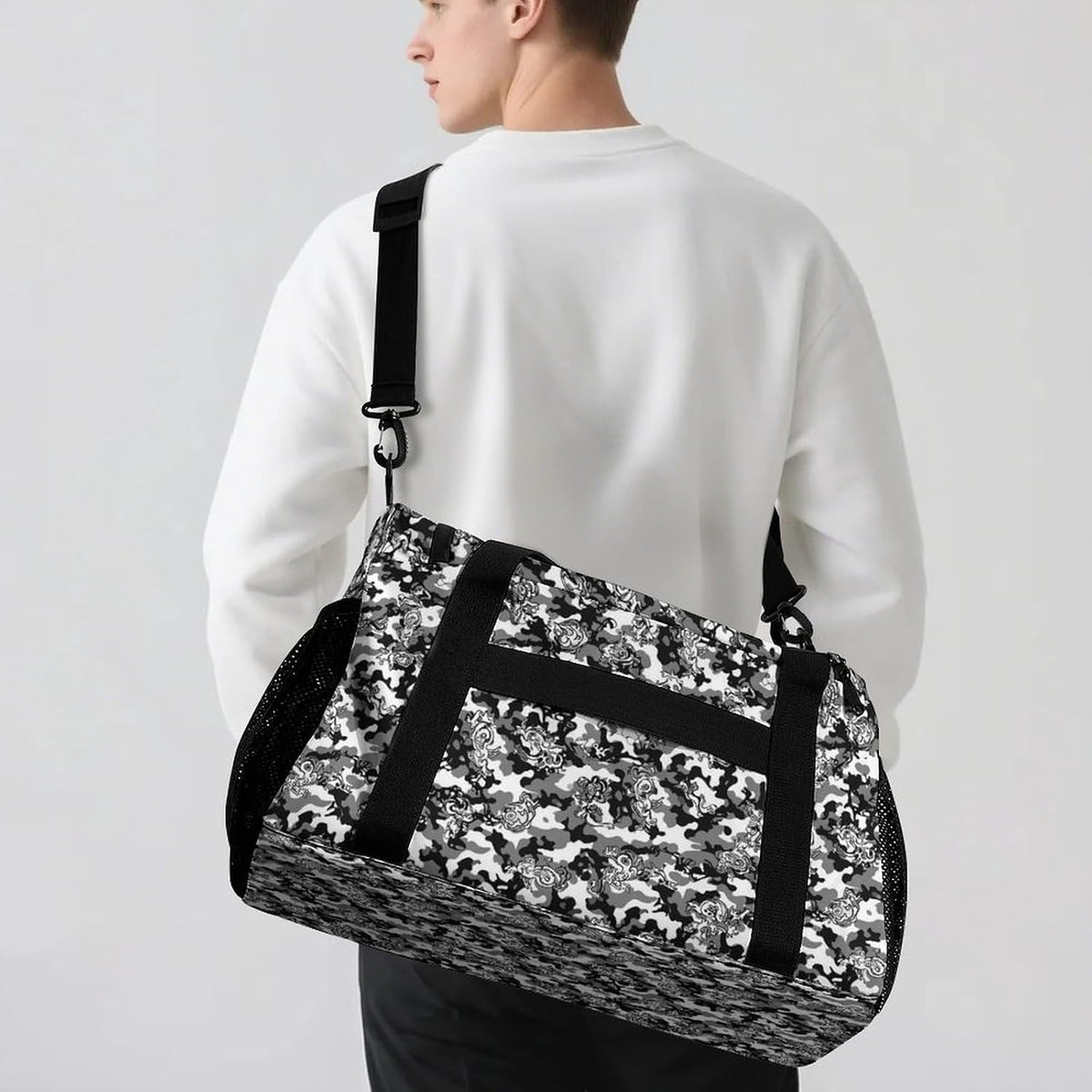 Foldable Carry On Travel Duffel Weekender Bag Lightweight Overnight Tote Bag for Men Women Sport