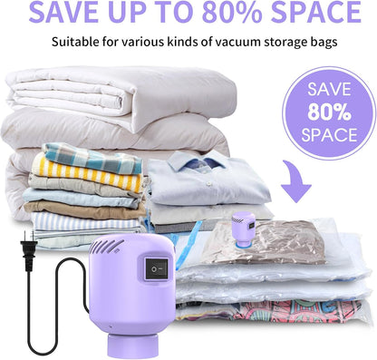 Portable Vacuum Pump Electric Pump Storage Bags for Various Vacuum | 80%Space Saver,Travel Packing Essential&Luggage Space Saving,Seasonal Clothing & Bedding Storage,Dorm Organizing Fast