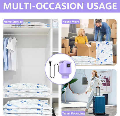 Portable Vacuum Pump Electric Pump Storage Bags for Various Vacuum | 80%Space Saver,Travel Packing Essential&Luggage Space Saving,Seasonal Clothing & Bedding Storage,Dorm Organizing Fast