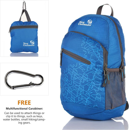 Packable Handy Lightweight Travel Hiking Backpack Daypack-Light Blue-L
