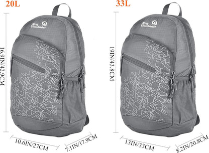 Packable Handy Lightweight Travel Hiking Backpack Daypack-Light Blue-L