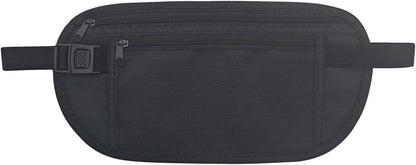 Money Belt, Nylon Fanny Pack Hidden Belt Bag with RFID Blocking for Women Men, Anti-theft Waist Pack Under Clothes with Adjustable Buckle for Travel, Running, Hiking, Cycling (khaki)