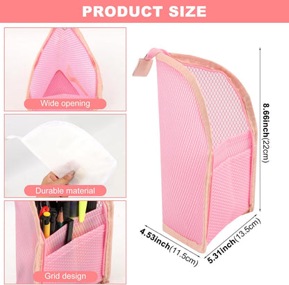 2 Pack White & Black Standing Toiletry Bag, Upright Waterproof Travel Toiletry Bag, Foldable Translucent Hanging Cosmetic Pouch, EVA MeshTravel Bag for Bathroom, Business Trip, Family Travel