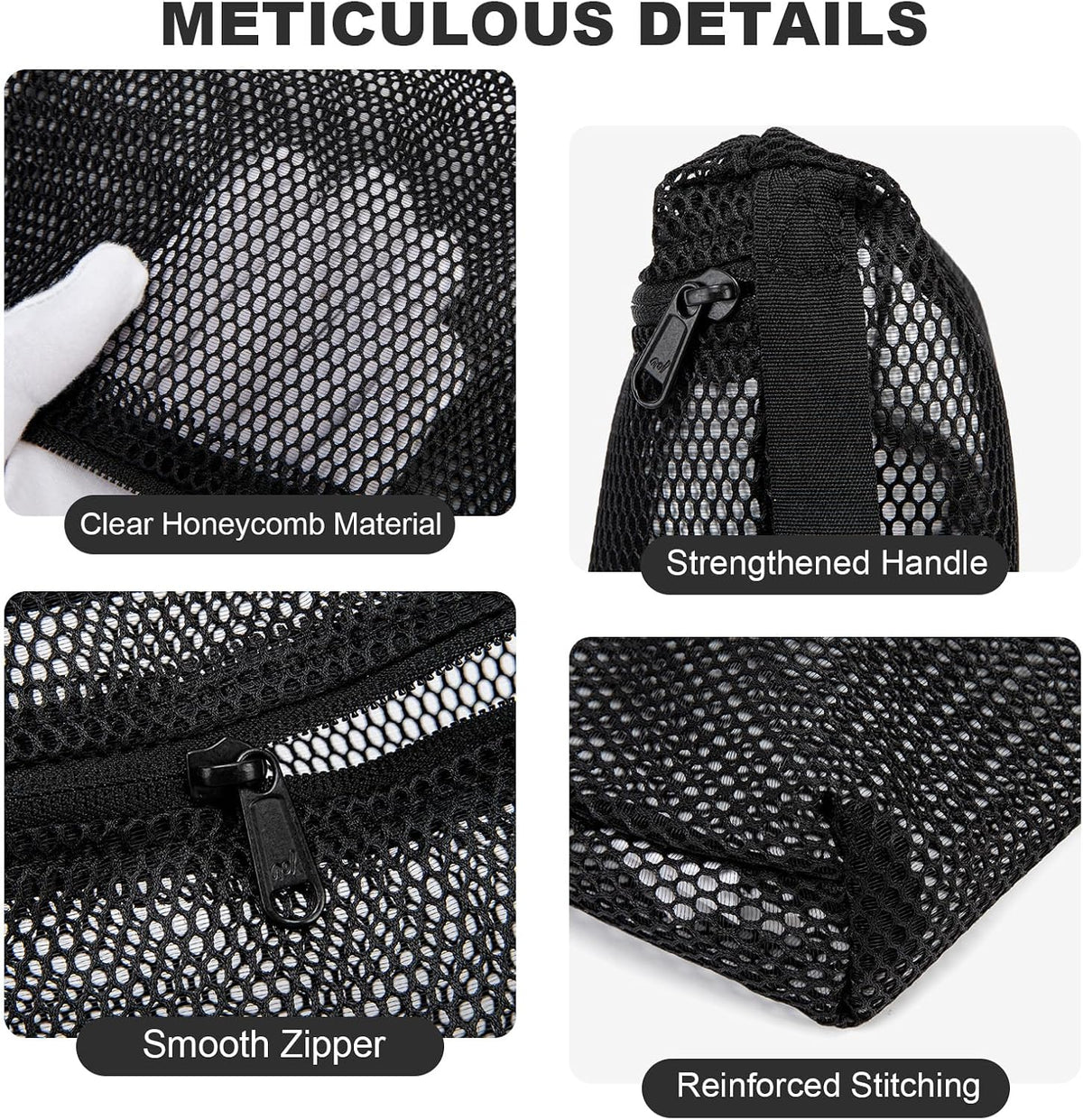 3-Pack Mesh Travel Toiletry Bags - Clear Zipper Travel Organizer, Airport Carry-On Compliant Reusable Cosmetic Makeup Bag for Women & Men (Dark pink)