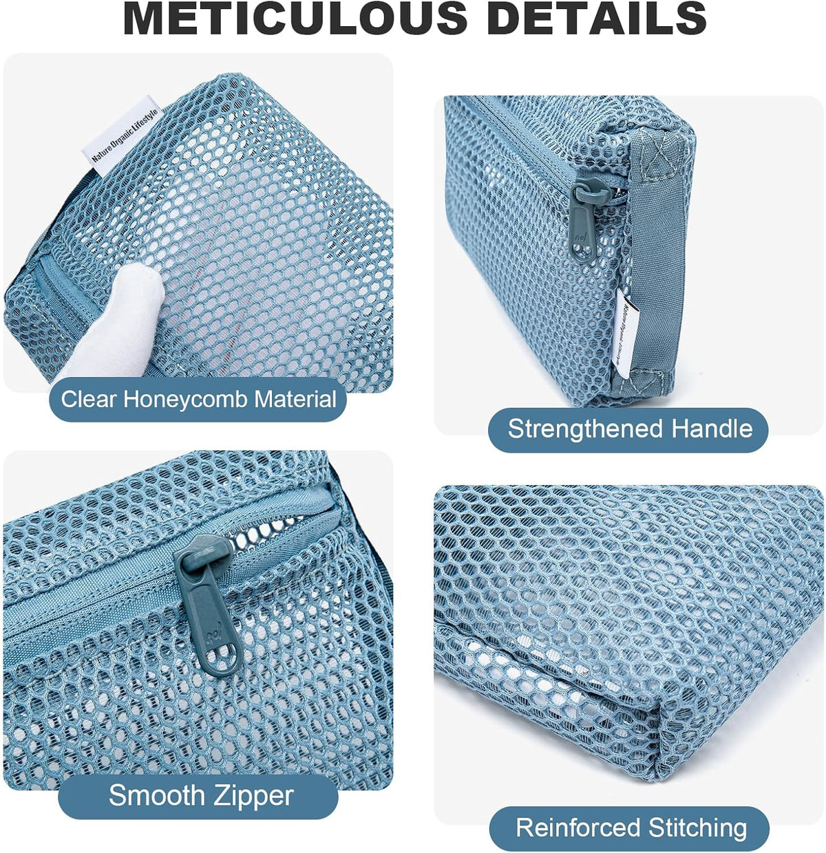 3-Pack Mesh Travel Toiletry Bags - Clear Zipper Travel Organizer, Airport Carry-On Compliant Reusable Cosmetic Makeup Bag for Women & Men (Dark pink)