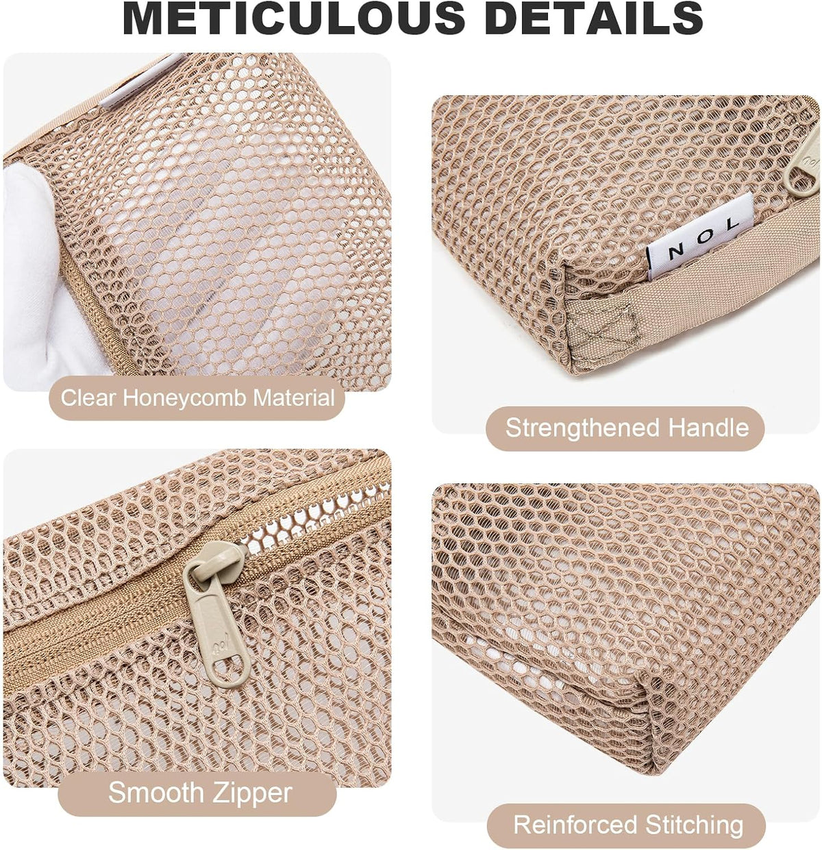 3-Pack Mesh Travel Toiletry Bags - Clear Zipper Travel Organizer, Airport Carry-On Compliant Reusable Cosmetic Makeup Bag for Women & Men (Dark pink)