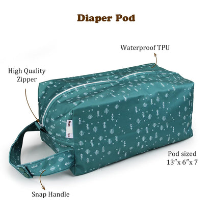 2 Pack Wet Dry Bags on the Go, Swimming Pool, Beach, in Gym, Fitness Center, Natatorium, Polyester Waterproof Diaper Bag with 2 Pockets, Portable, Reusable, Machine Washable-12in/16in-017