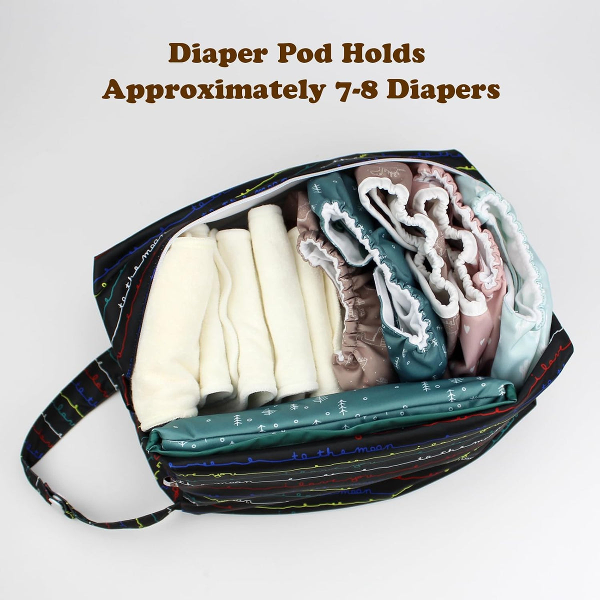 2 Pack Wet Dry Bags on the Go, Swimming Pool, Beach, in Gym, Fitness Center, Natatorium, Polyester Waterproof Diaper Bag with 2 Pockets, Portable, Reusable, Machine Washable-12in/16in-017