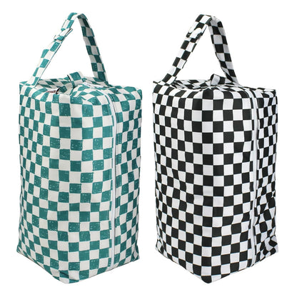 2 Pack Wet Dry Bags on the Go, Swimming Pool, Beach, in Gym, Fitness Center, Natatorium, Polyester Waterproof Diaper Bag with 2 Pockets, Portable, Reusable, Machine Washable-12in/16in-017