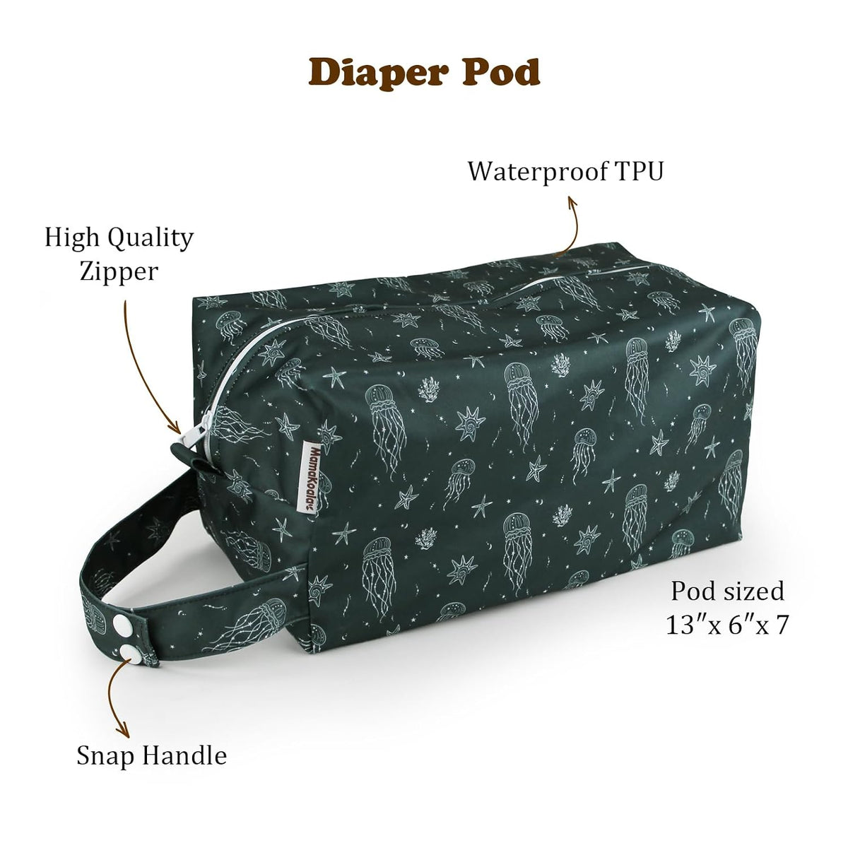 2 Pack Wet Dry Bags on the Go, Swimming Pool, Beach, in Gym, Fitness Center, Natatorium, Polyester Waterproof Diaper Bag with 2 Pockets, Portable, Reusable, Machine Washable-12in/16in-017