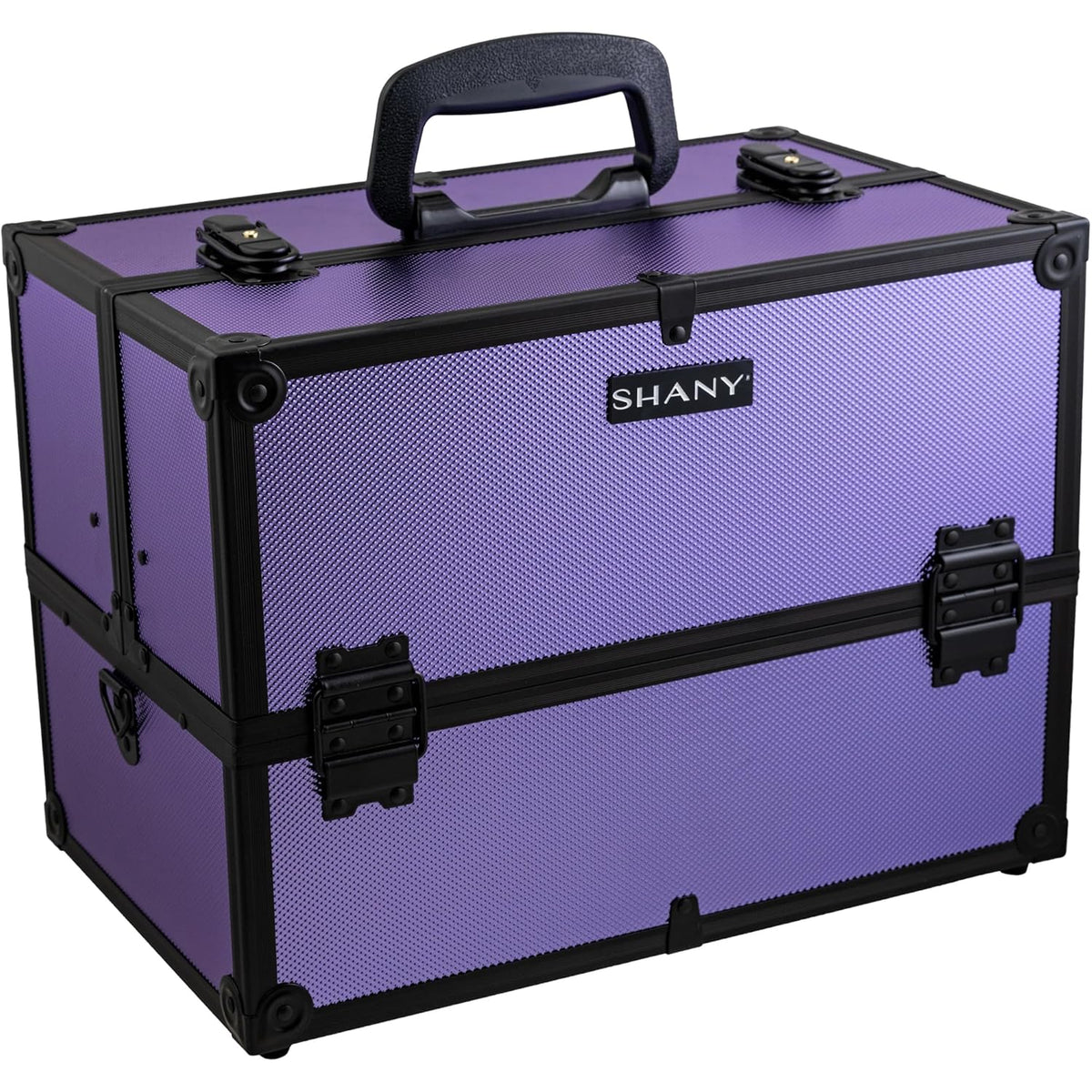SHANY Essential Pro Makeup Train Case Cosmetic Box Portable Makeup Case Cosmetics Beauty Organizer Jewelry storage with Locks, Multi Compartments Makeup Box and Shoulder Strap - Rose Gold