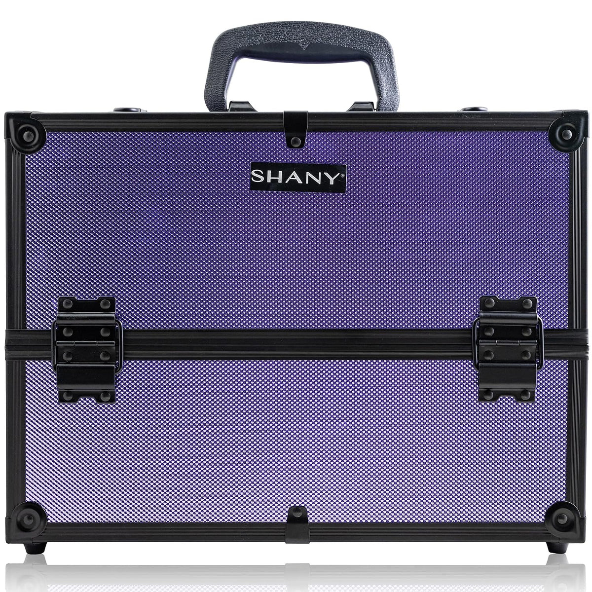 SHANY Essential Pro Makeup Train Case Cosmetic Box Portable Makeup Case Cosmetics Beauty Organizer Jewelry storage with Locks, Multi Compartments Makeup Box and Shoulder Strap - Rose Gold