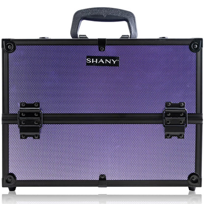SHANY Essential Pro Makeup Train Case Cosmetic Box Portable Makeup Case Cosmetics Beauty Organizer Jewelry storage with Locks, Multi Compartments Makeup Box and Shoulder Strap - Rose Gold