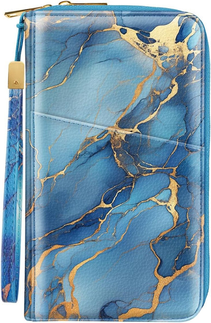 Family Passport Holder for Travel 4 5 or 6 Passports RFID Blocking | Multi-Passport Wallet, Travel Document Organizer, Zippered Case for Family, Group Travel, Cruise, Vacation,Watercoler Floral