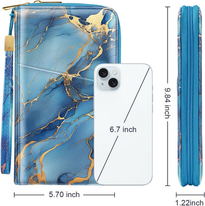 Family Passport Holder for Travel 4 5 or 6 Passports RFID Blocking | Multi-Passport Wallet, Travel Document Organizer, Zippered Case for Family, Group Travel, Cruise, Vacation,Watercoler Floral