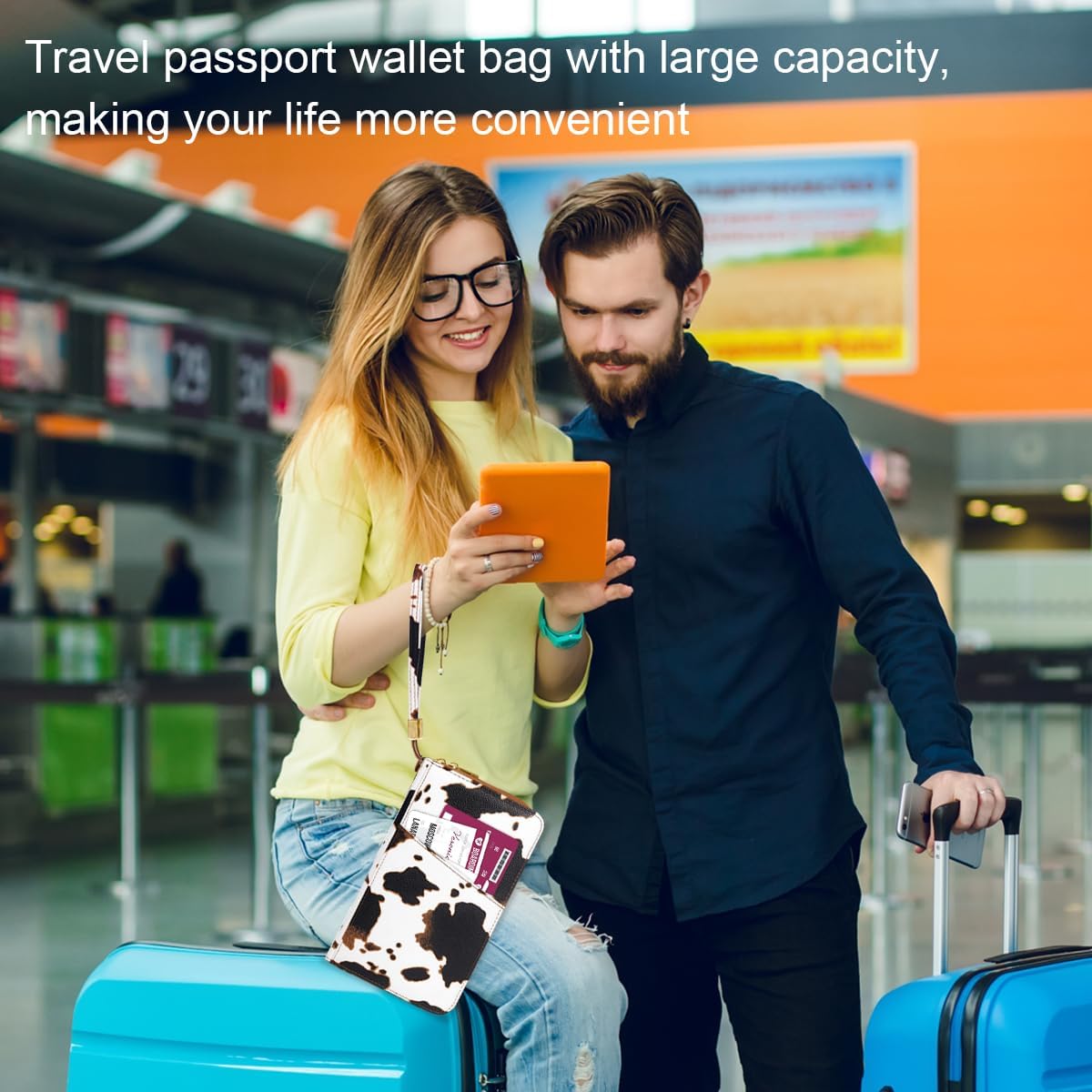 Family Passport Holder for Travel 4 5 or 6 Passports RFID Blocking | Multi-Passport Wallet, Travel Document Organizer, Zippered Case for Family, Group Travel, Cruise, Vacation,Watercoler Floral
