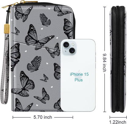 Family Passport Holder for Travel 4 5 or 6 Passports RFID Blocking | Multi-Passport Wallet, Travel Document Organizer, Zippered Case for Family, Group Travel, Cruise, Vacation,Watercoler Floral