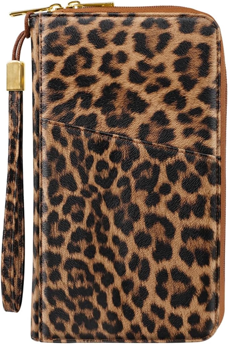 Family Passport Holder for Travel 4 5 or 6 Passports RFID Blocking | Multi-Passport Wallet, Travel Document Organizer, Zippered Case for Family, Group Travel, Cruise, Vacation,Watercoler Floral