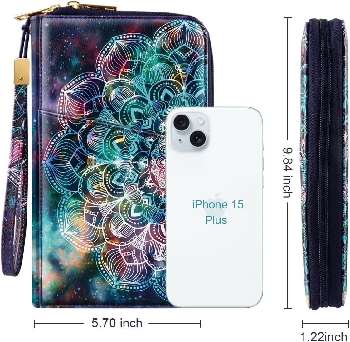 Family Passport Holder for Travel 4 5 or 6 Passports RFID Blocking | Multi-Passport Wallet, Travel Document Organizer, Zippered Case for Family, Group Travel, Cruise, Vacation,Watercoler Floral