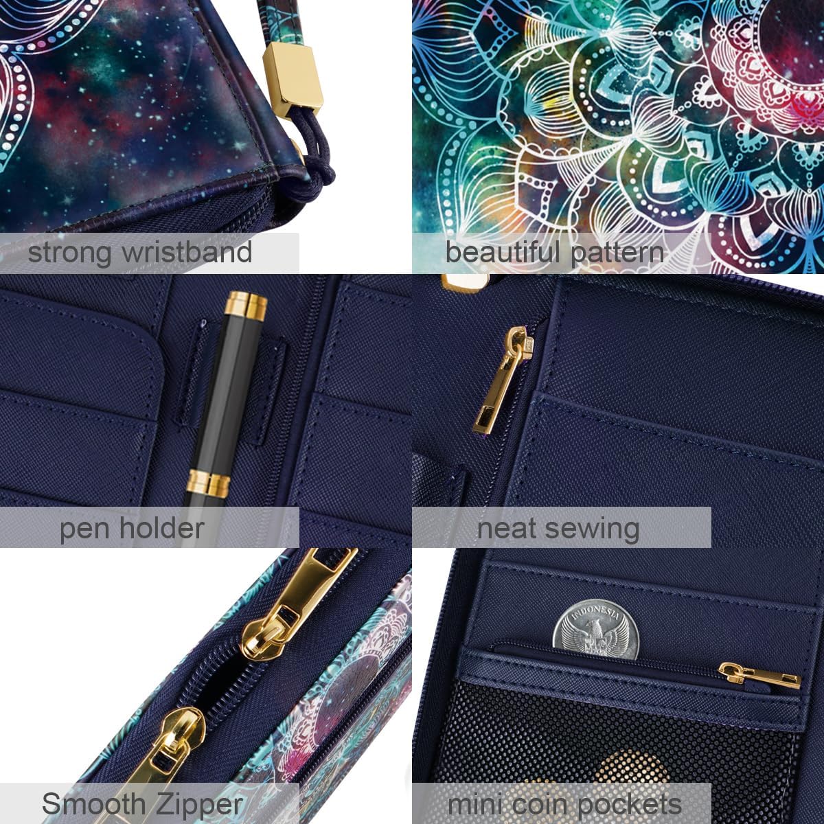 Family Passport Holder for Travel 4 5 or 6 Passports RFID Blocking | Multi-Passport Wallet, Travel Document Organizer, Zippered Case for Family, Group Travel, Cruise, Vacation,Watercoler Floral