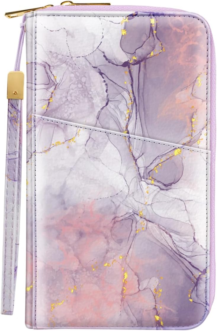 Family Passport Holder for Travel 4 5 or 6 Passports RFID Blocking | Multi-Passport Wallet, Travel Document Organizer, Zippered Case for Family, Group Travel, Cruise, Vacation,Watercoler Floral