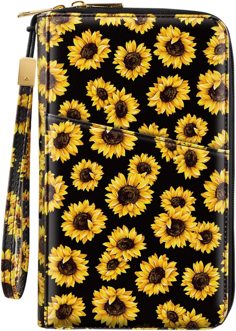 Family Passport Holder for Travel 4 5 or 6 Passports RFID Blocking | Multi-Passport Wallet, Travel Document Organizer, Zippered Case for Family, Group Travel, Cruise, Vacation,Watercoler Floral