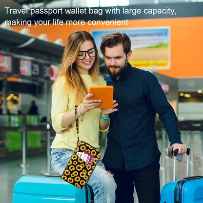 Family Passport Holder for Travel 4 5 or 6 Passports RFID Blocking | Multi-Passport Wallet, Travel Document Organizer, Zippered Case for Family, Group Travel, Cruise, Vacation,Watercoler Floral