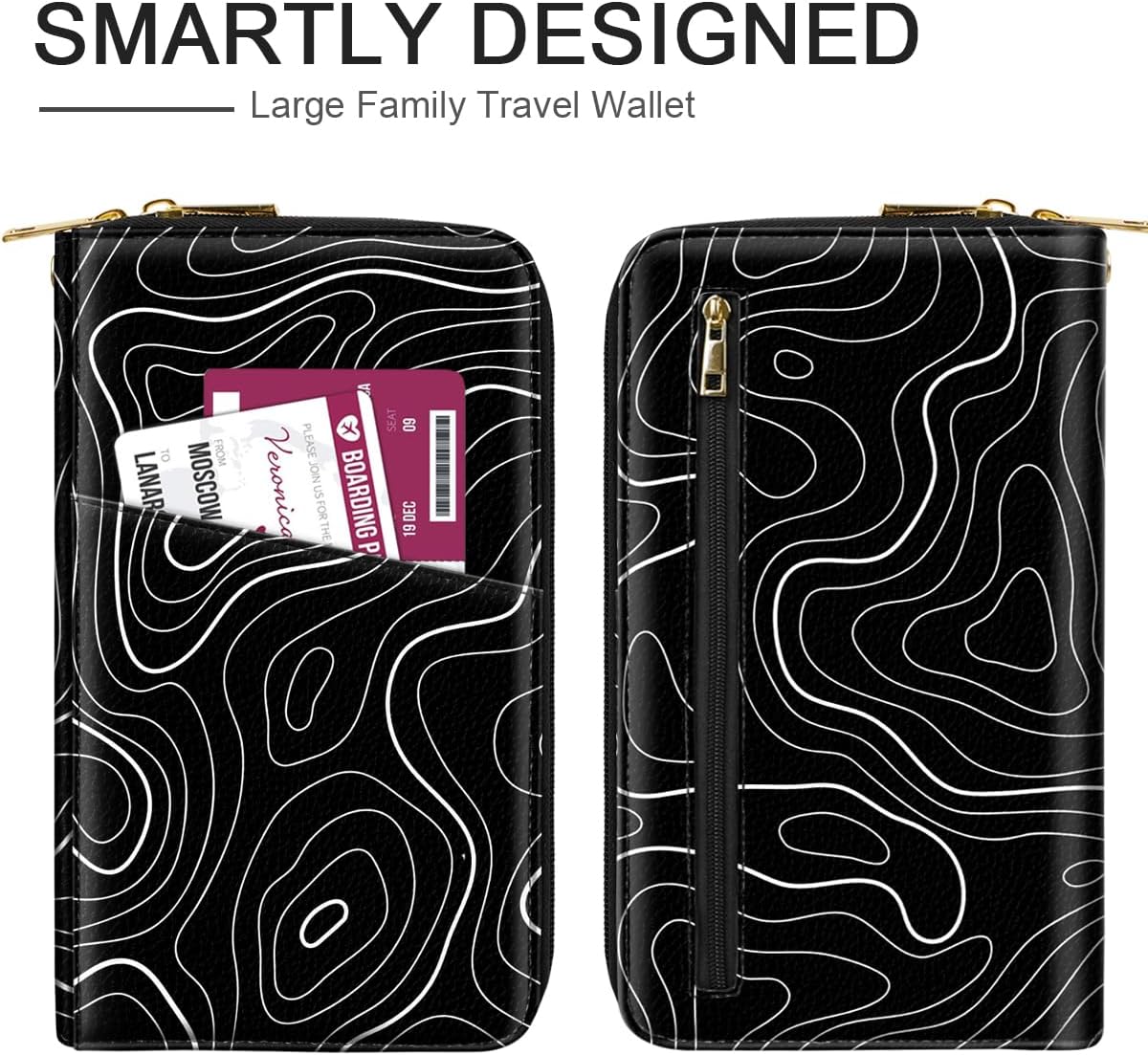 Family Passport Holder for Travel 4 5 or 6 Passports RFID Blocking | Multi-Passport Wallet, Travel Document Organizer, Zippered Case for Family, Group Travel, Cruise, Vacation,Watercoler Floral