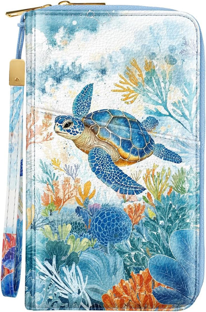 Family Passport Holder for Travel 4 5 or 6 Passports RFID Blocking | Multi-Passport Wallet, Travel Document Organizer, Zippered Case for Family, Group Travel, Cruise, Vacation,Watercoler Floral