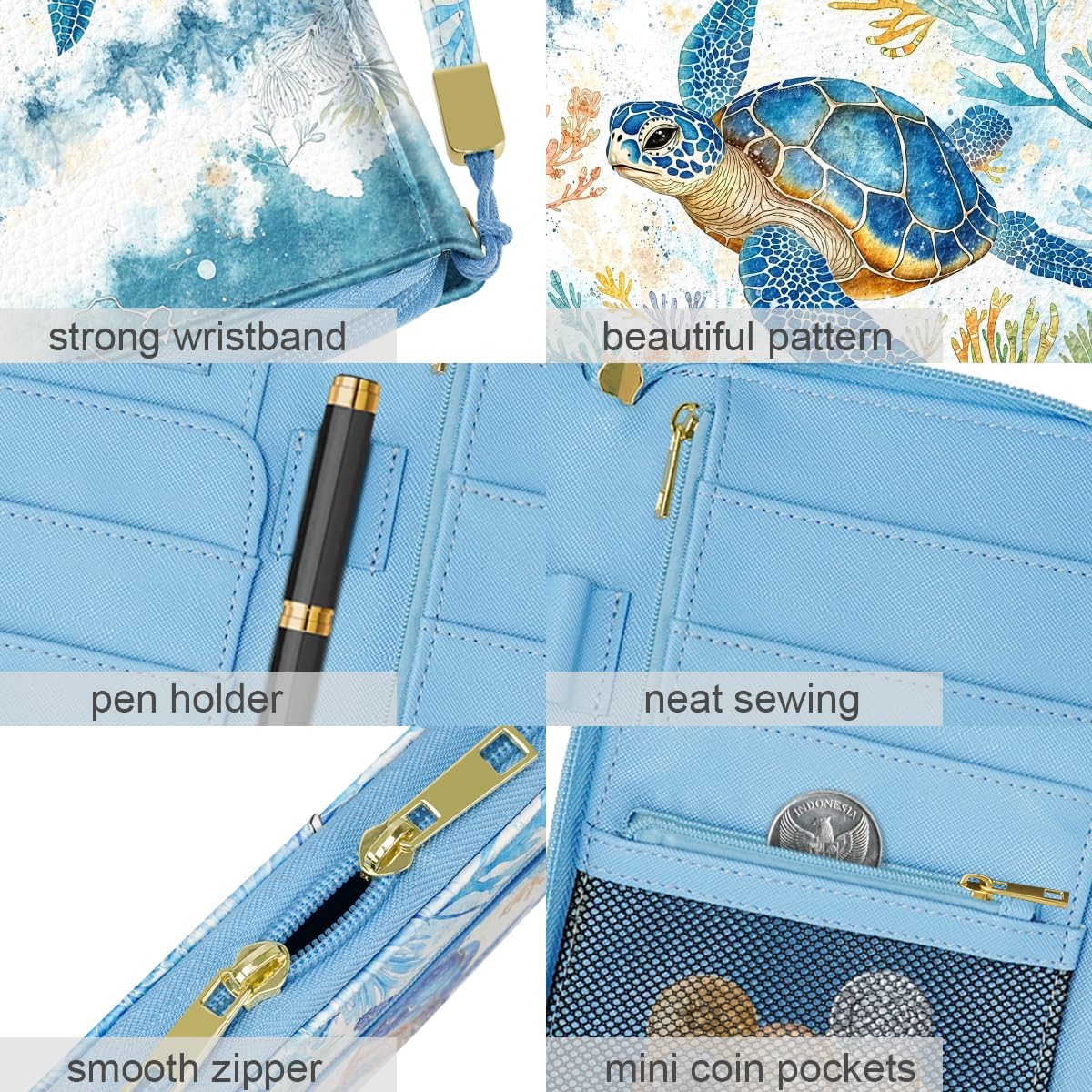 Family Passport Holder for Travel 4 5 or 6 Passports RFID Blocking | Multi-Passport Wallet, Travel Document Organizer, Zippered Case for Family, Group Travel, Cruise, Vacation,Watercoler Floral
