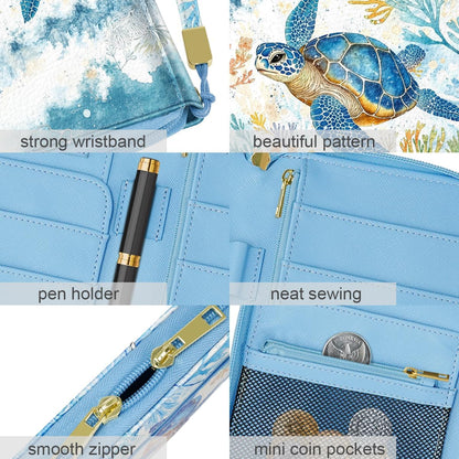 Family Passport Holder for Travel 4 5 or 6 Passports RFID Blocking | Multi-Passport Wallet, Travel Document Organizer, Zippered Case for Family, Group Travel, Cruise, Vacation,Watercoler Floral