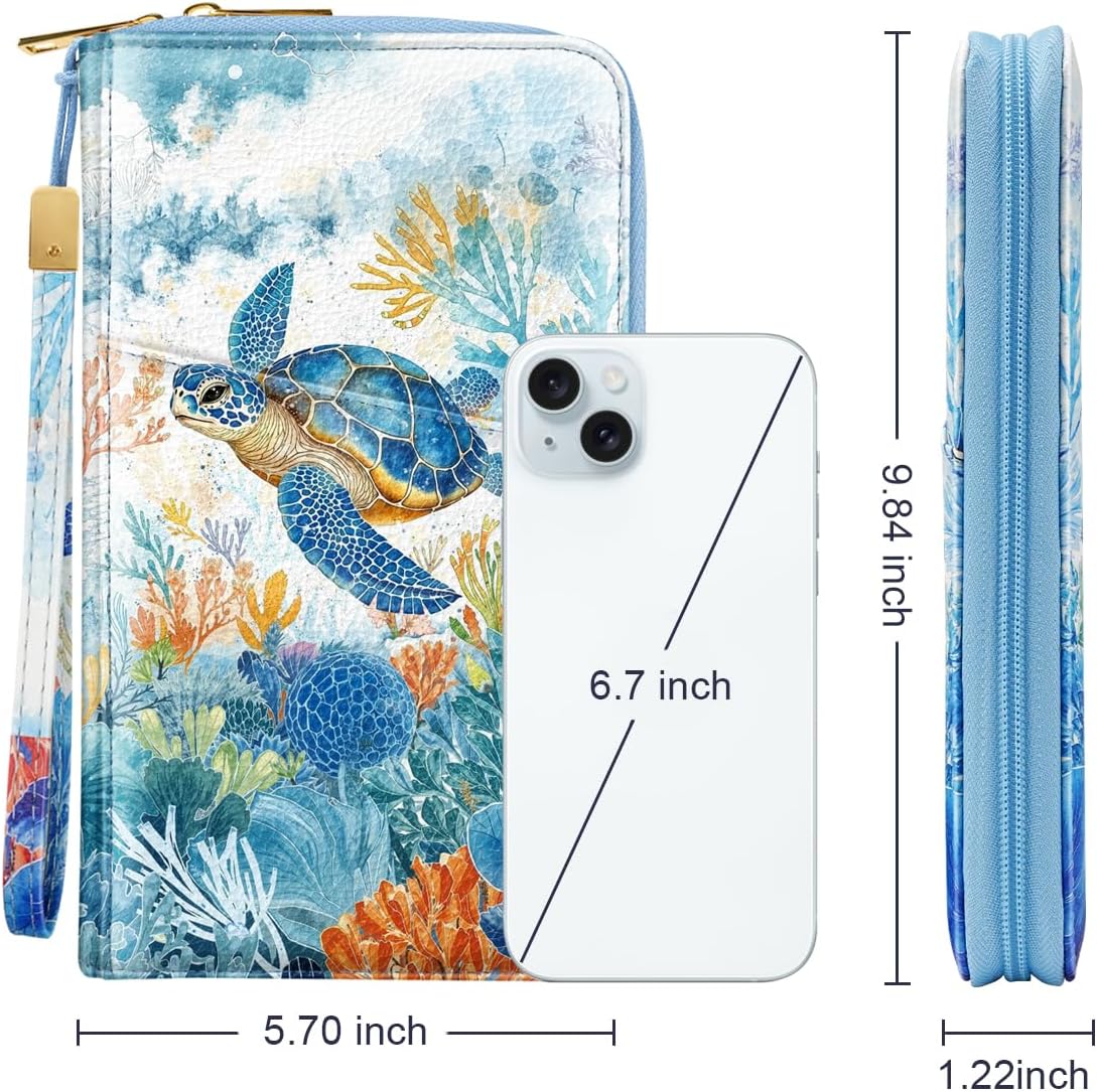 Family Passport Holder for Travel 4 5 or 6 Passports RFID Blocking | Multi-Passport Wallet, Travel Document Organizer, Zippered Case for Family, Group Travel, Cruise, Vacation,Watercoler Floral