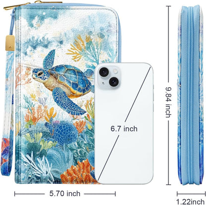 Family Passport Holder for Travel 4 5 or 6 Passports RFID Blocking | Multi-Passport Wallet, Travel Document Organizer, Zippered Case for Family, Group Travel, Cruise, Vacation,Watercoler Floral