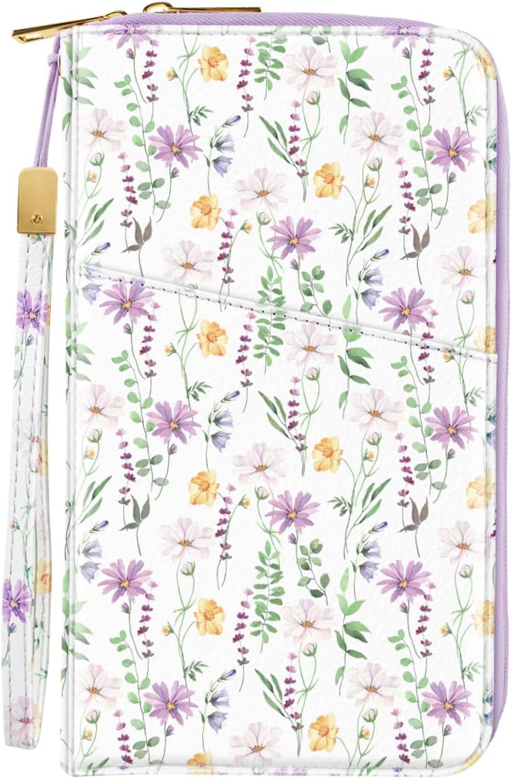 Family Passport Holder for Travel 4 5 or 6 Passports RFID Blocking | Multi-Passport Wallet, Travel Document Organizer, Zippered Case for Family, Group Travel, Cruise, Vacation,Watercoler Floral