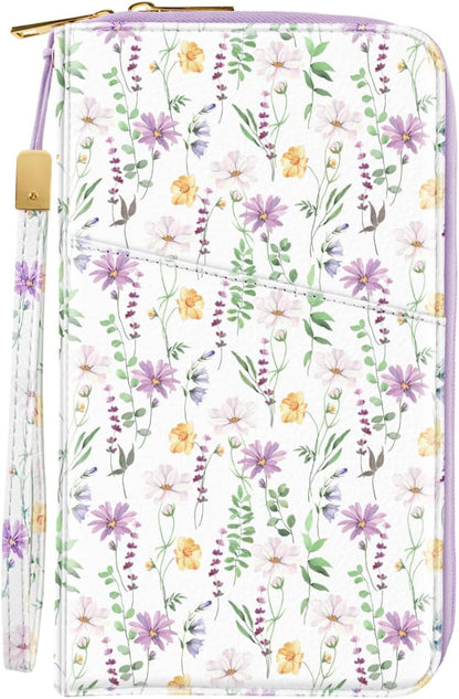 Family Passport Holder for Travel 4 5 or 6 Passports RFID Blocking | Multi-Passport Wallet, Travel Document Organizer, Zippered Case for Family, Group Travel, Cruise, Vacation,Watercoler Floral