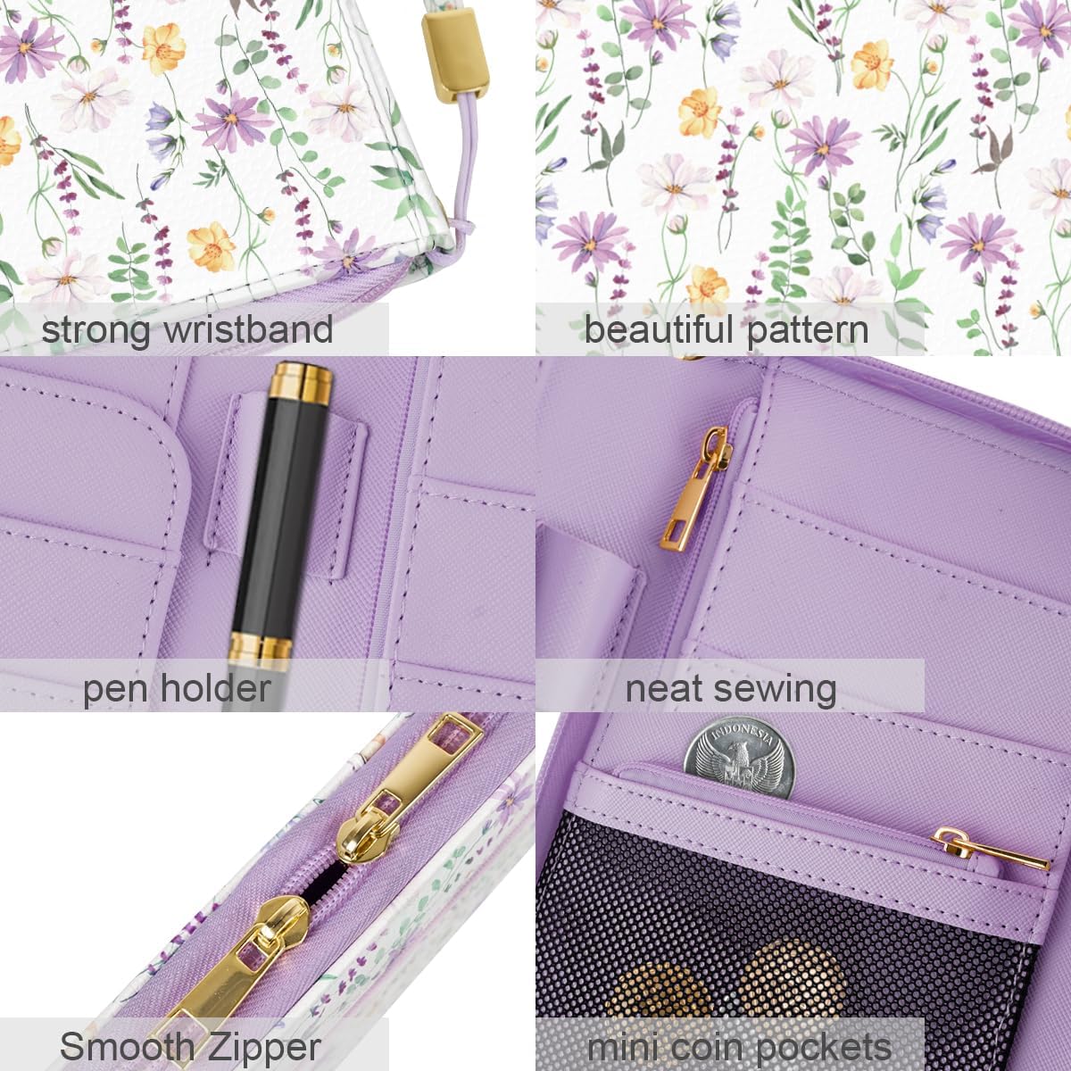 Family Passport Holder for Travel 4 5 or 6 Passports RFID Blocking | Multi-Passport Wallet, Travel Document Organizer, Zippered Case for Family, Group Travel, Cruise, Vacation,Watercoler Floral