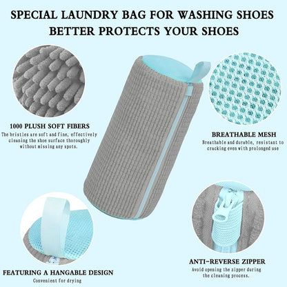 Shoe Washing Bag, Laundry Shoe Bag, Reusable Shoe Washing Bag, 360 ° Deep Cleaning,Suitable for All Shoe Types, With Self-Locking Zipper, 2-pack (Yellow)