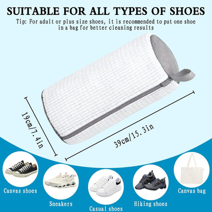 Shoe Washing Bag, Laundry Shoe Bag, Reusable Shoe Washing Bag, 360 ° Deep Cleaning,Suitable for All Shoe Types, With Self-Locking Zipper, 2-pack (Yellow)