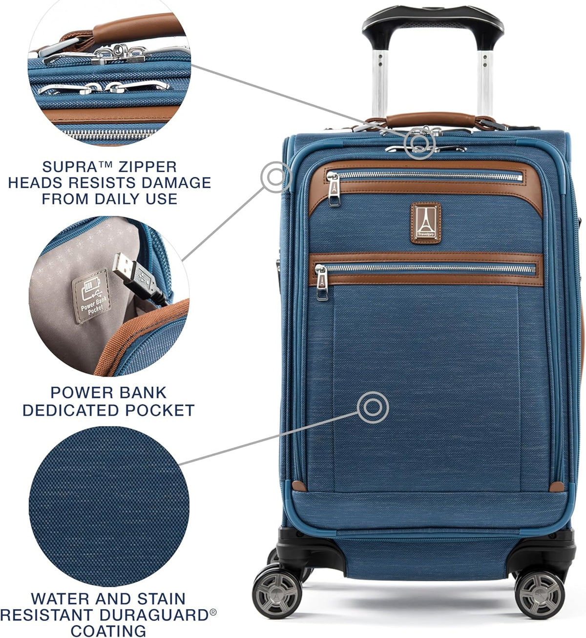Platinum Elite Softside Expandable Carry on Luggage, 8 Wheel Spinner Suitcase, USB Port, Suiter, Men and Women, Shadow Black, Carry On 21-Inch