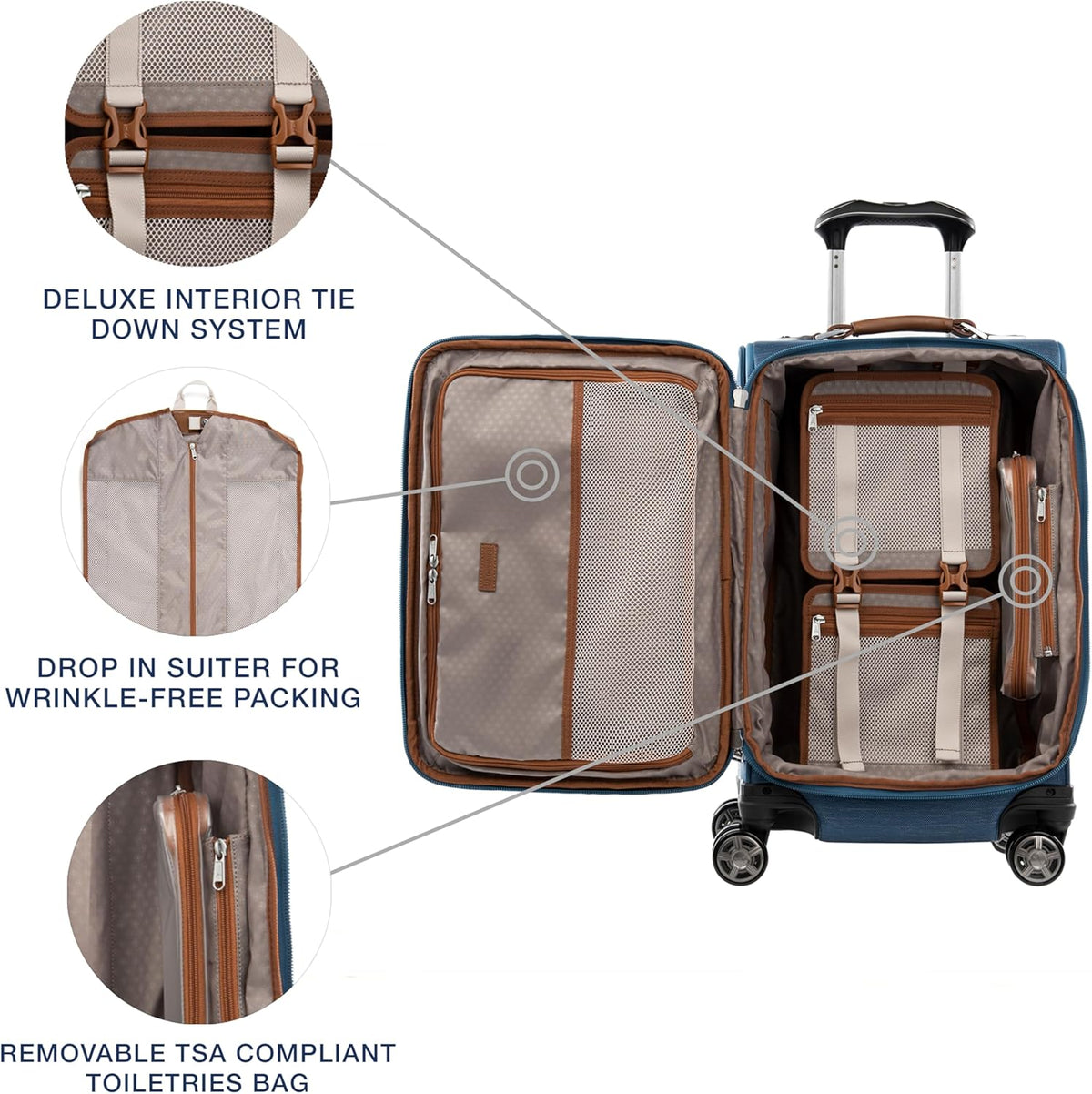 Platinum Elite Softside Expandable Carry on Luggage, 8 Wheel Spinner Suitcase, USB Port, Suiter, Men and Women, Shadow Black, Carry On 21-Inch
