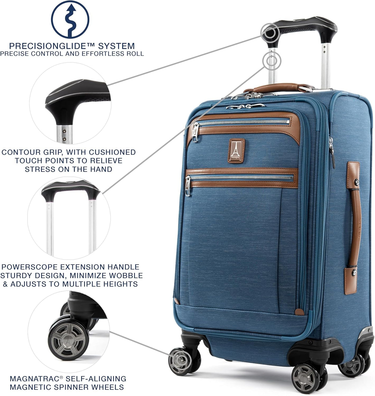 Platinum Elite Softside Expandable Carry on Luggage, 8 Wheel Spinner Suitcase, USB Port, Suiter, Men and Women, Shadow Black, Carry On 21-Inch