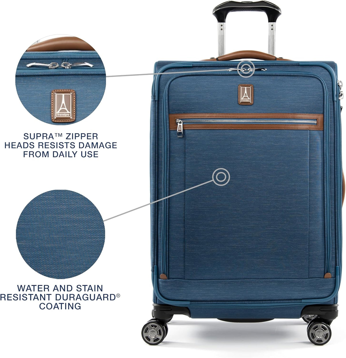 Platinum Elite Softside Expandable Carry on Luggage, 8 Wheel Spinner Suitcase, USB Port, Suiter, Men and Women, Shadow Black, Carry On 21-Inch