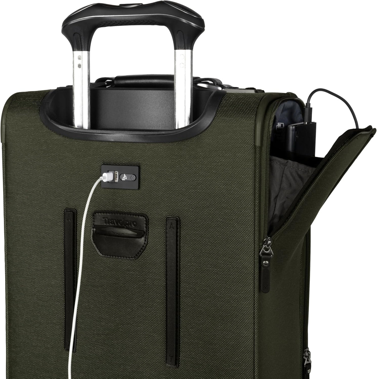 Platinum Elite Softside Expandable Carry on Luggage, 8 Wheel Spinner Suitcase, USB Port, Suiter, Men and Women, Shadow Black, Carry On 21-Inch