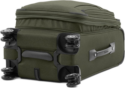 Platinum Elite Softside Expandable Carry on Luggage, 8 Wheel Spinner Suitcase, USB Port, Suiter, Men and Women, Shadow Black, Carry On 21-Inch