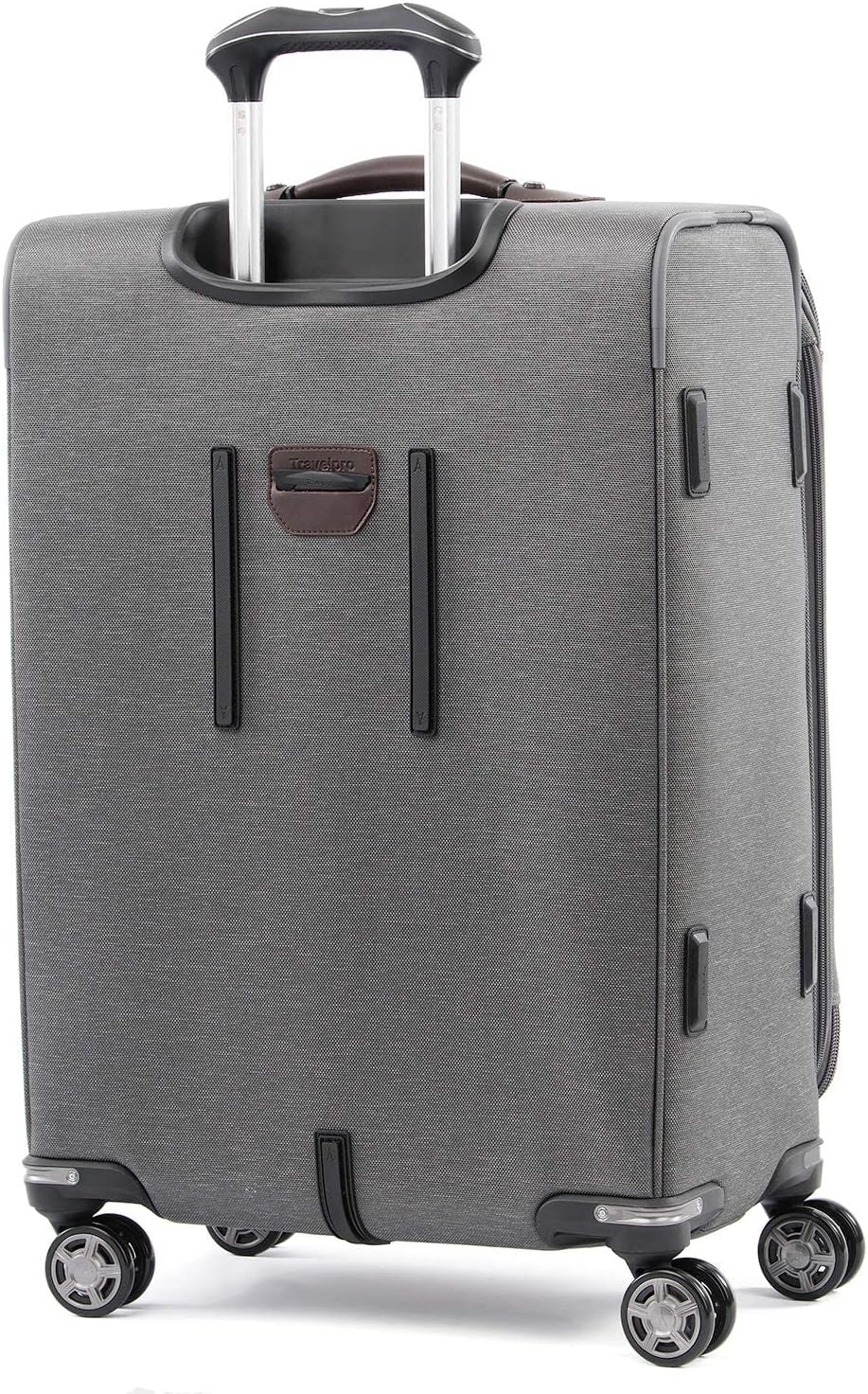 Platinum Elite Softside Expandable Carry on Luggage, 8 Wheel Spinner Suitcase, USB Port, Suiter, Men and Women, Shadow Black, Carry On 21-Inch