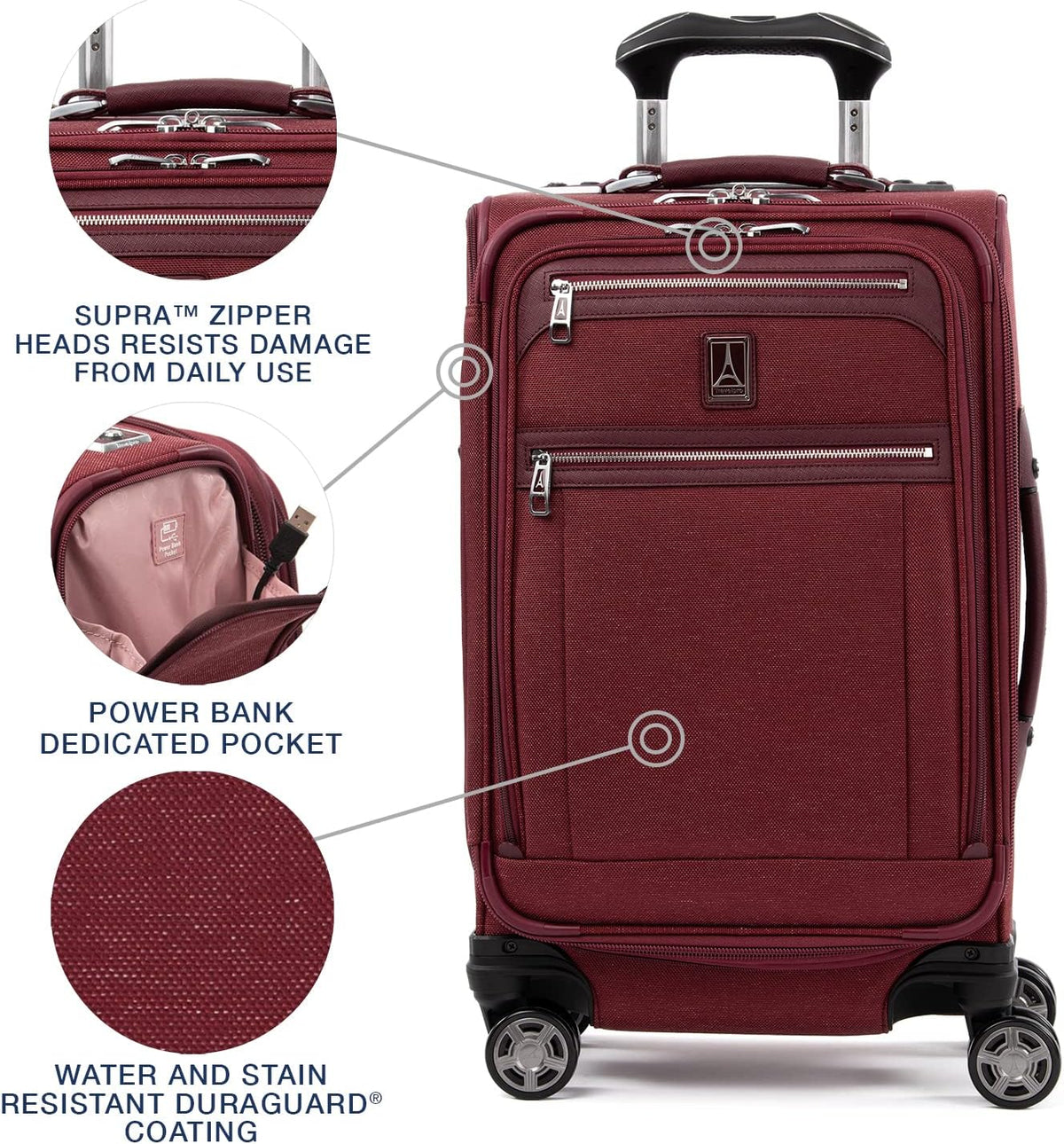 Platinum Elite Softside Expandable Carry on Luggage, 8 Wheel Spinner Suitcase, USB Port, Suiter, Men and Women, Shadow Black, Carry On 21-Inch