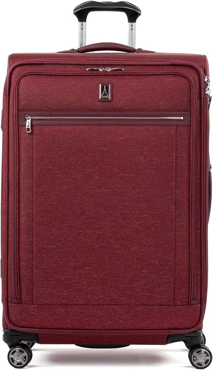 Platinum Elite Softside Expandable Carry on Luggage, 8 Wheel Spinner Suitcase, USB Port, Suiter, Men and Women, Shadow Black, Carry On 21-Inch