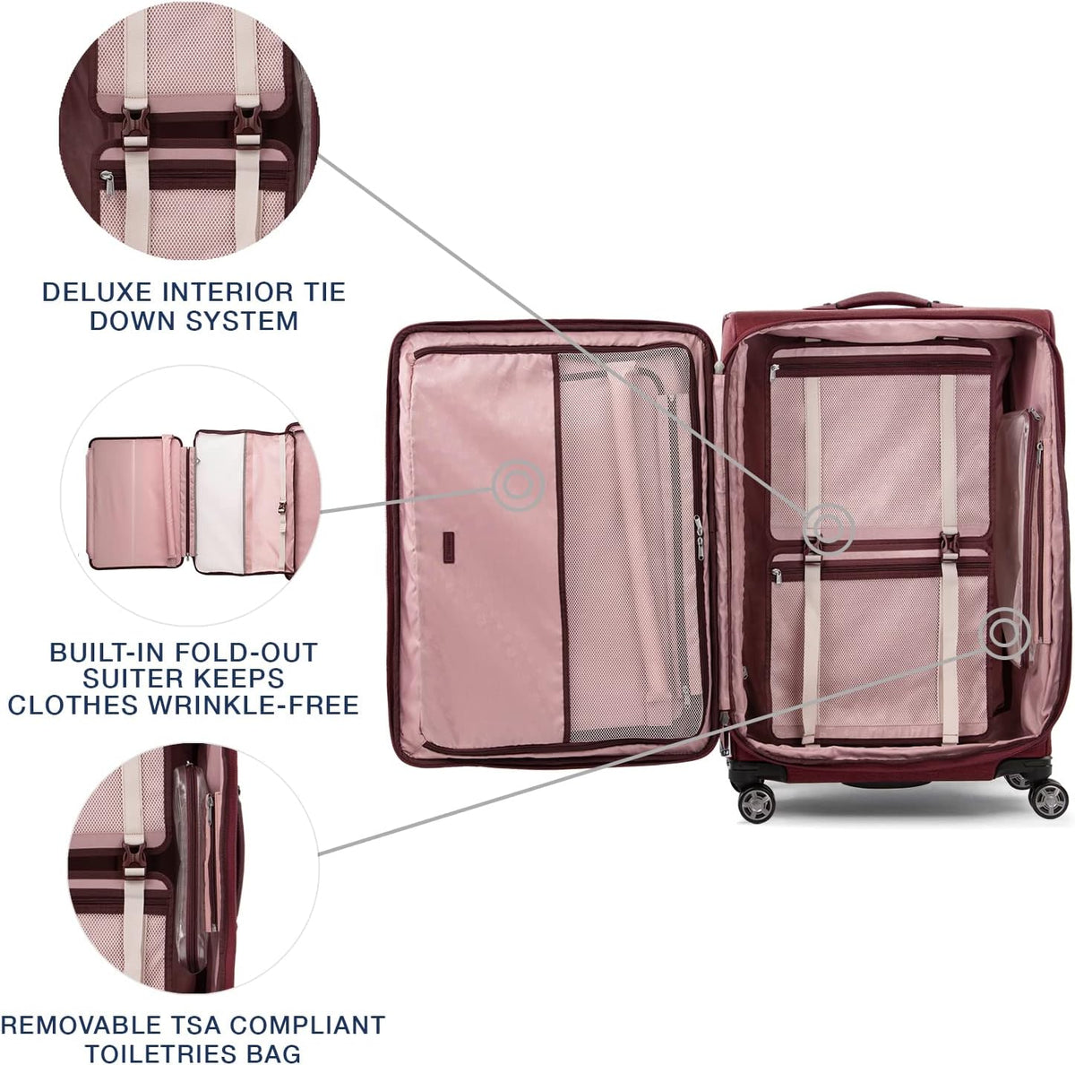 Platinum Elite Softside Expandable Carry on Luggage, 8 Wheel Spinner Suitcase, USB Port, Suiter, Men and Women, Shadow Black, Carry On 21-Inch